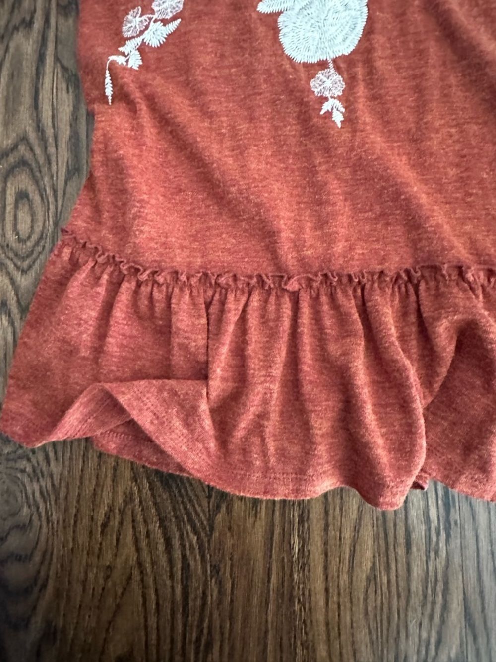 NWT Apricot Lane Burnt Orange Floral Embroidered Boho Long Sleeve fall Dress - Picture 4 of 12
